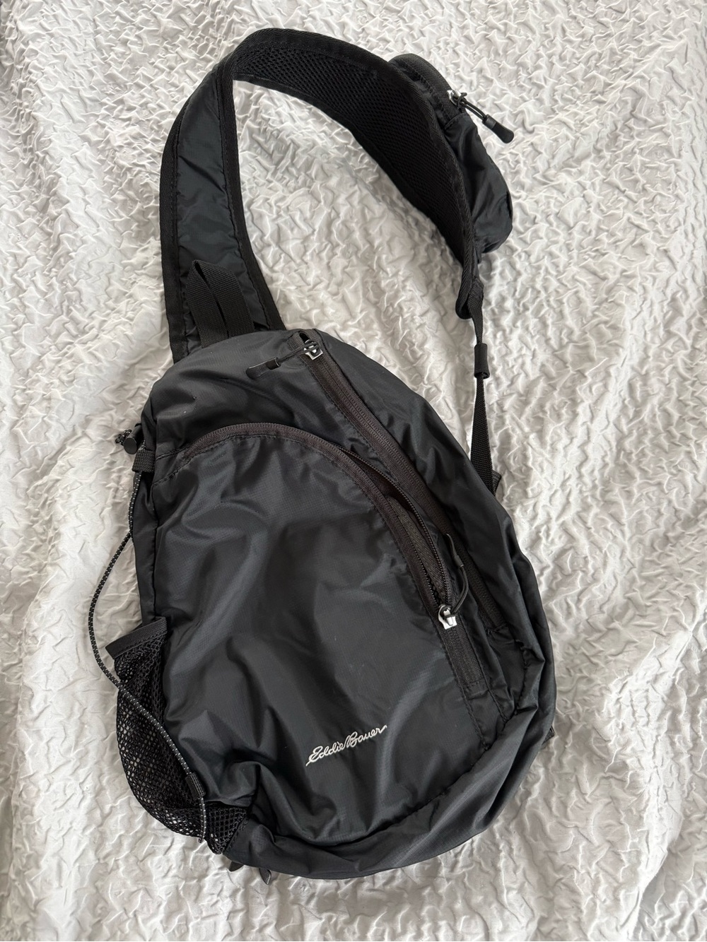 Eddie Bauer Black Sling Belt Bag - Compact Crossbody Organizer